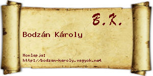 Bodzán Károly névjegykártya