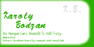 karoly bodzan business card